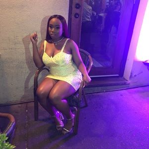 Neon Yellow Dress by Poshbyv.